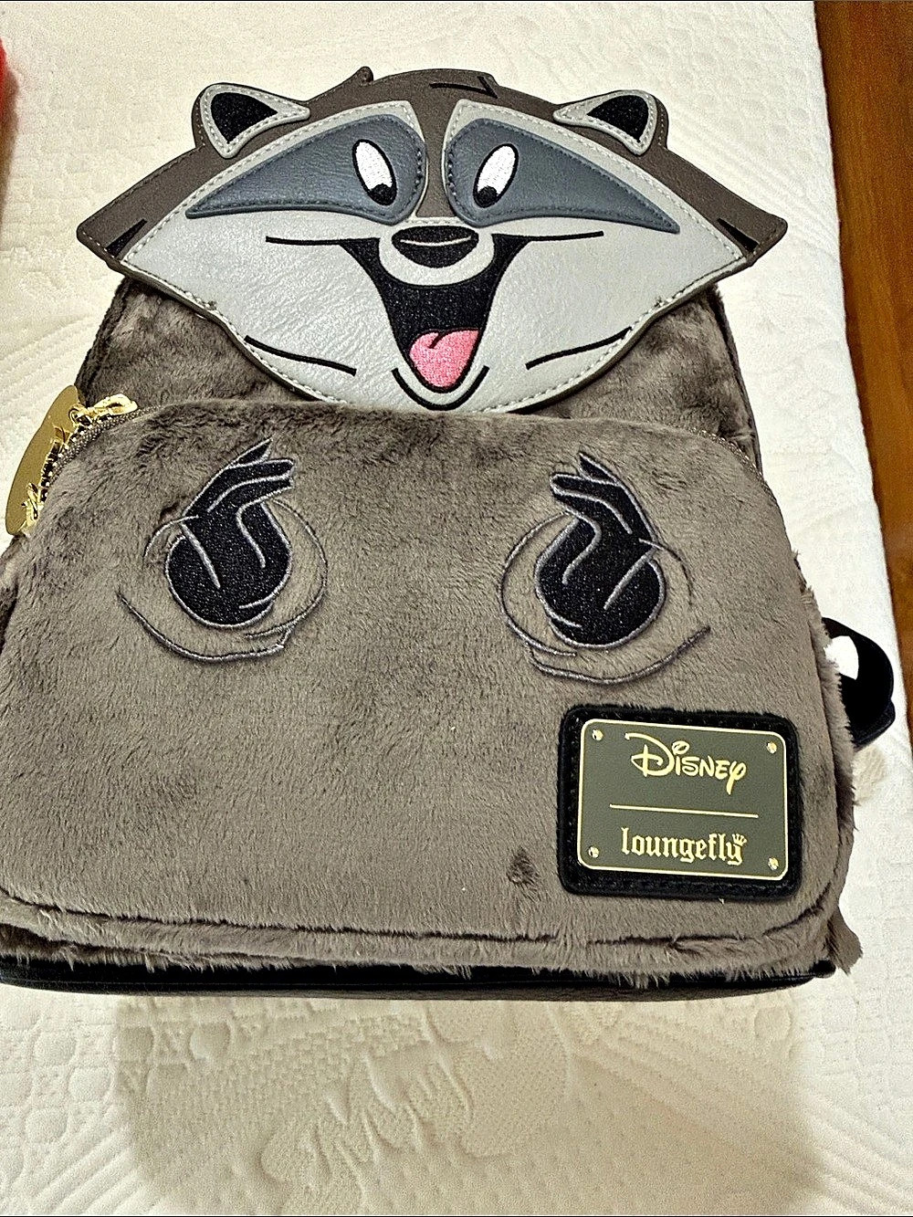 Loungefly Disney Pocahontas Meeko Cosplay Mini Backpack Gray & Black